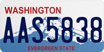 WA license plate AAS5838