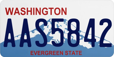 WA license plate AAS5842