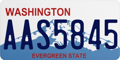 WA license plate AAS5845