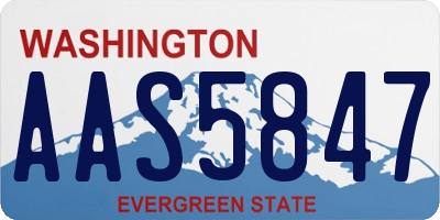 WA license plate AAS5847