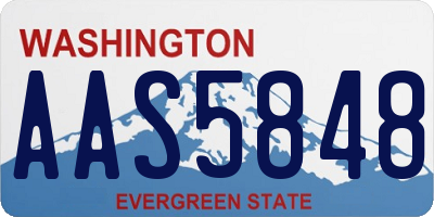 WA license plate AAS5848
