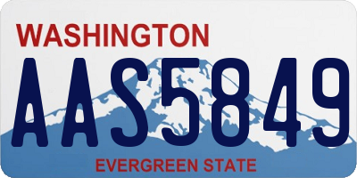 WA license plate AAS5849