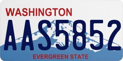 WA license plate AAS5852