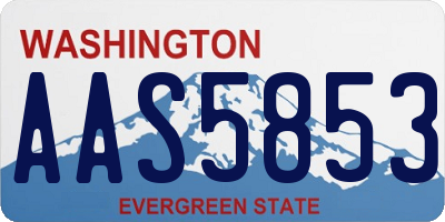 WA license plate AAS5853