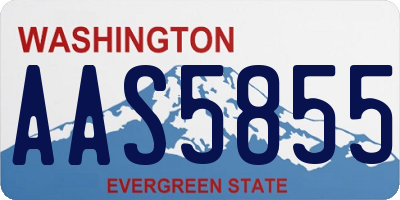 WA license plate AAS5855