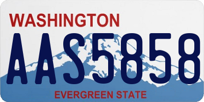 WA license plate AAS5858