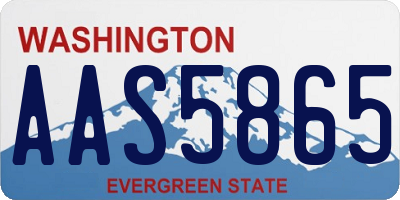WA license plate AAS5865