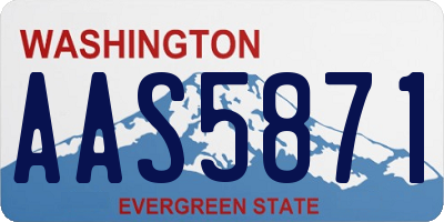 WA license plate AAS5871