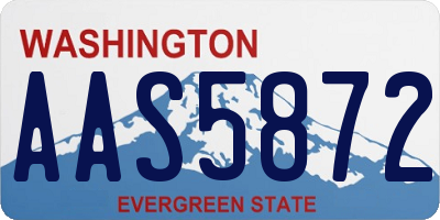 WA license plate AAS5872