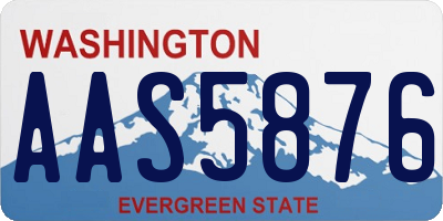 WA license plate AAS5876