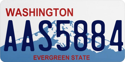 WA license plate AAS5884