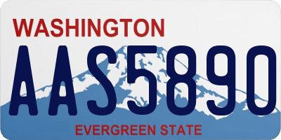 WA license plate AAS5890