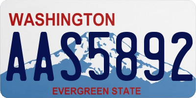 WA license plate AAS5892