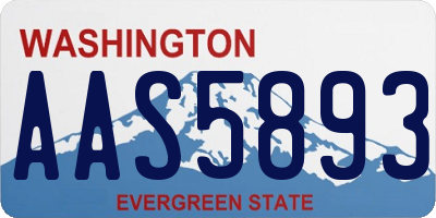 WA license plate AAS5893