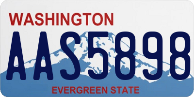 WA license plate AAS5898