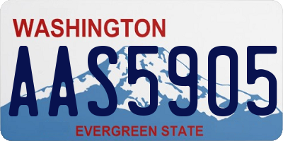 WA license plate AAS5905