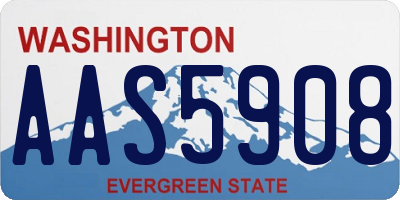 WA license plate AAS5908