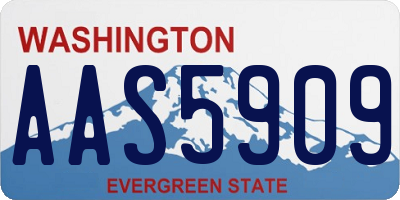 WA license plate AAS5909