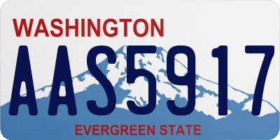 WA license plate AAS5917