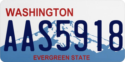 WA license plate AAS5918
