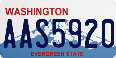 WA license plate AAS5920