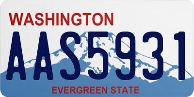 WA license plate AAS5931