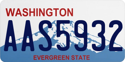 WA license plate AAS5932