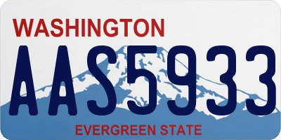 WA license plate AAS5933