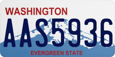 WA license plate AAS5936