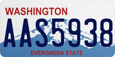 WA license plate AAS5938