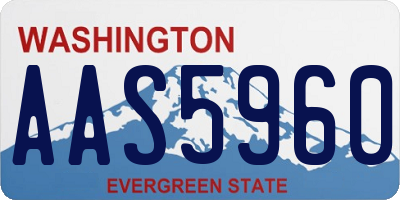 WA license plate AAS5960