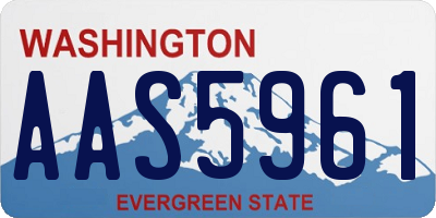 WA license plate AAS5961