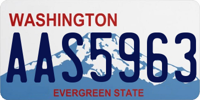 WA license plate AAS5963