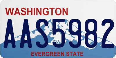 WA license plate AAS5982