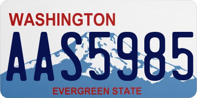 WA license plate AAS5985