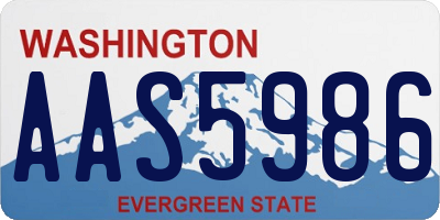 WA license plate AAS5986