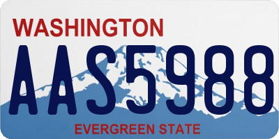 WA license plate AAS5988