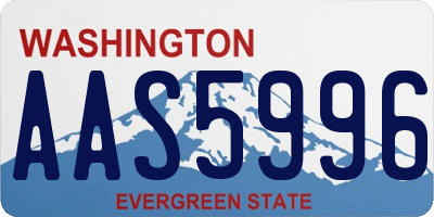 WA license plate AAS5996