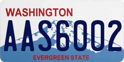 WA license plate AAS6002