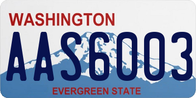 WA license plate AAS6003