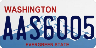 WA license plate AAS6005