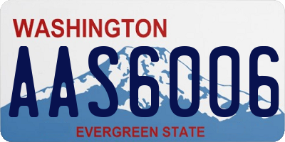 WA license plate AAS6006