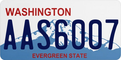 WA license plate AAS6007