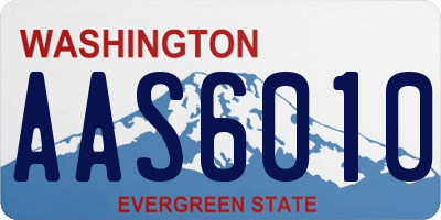 WA license plate AAS6010