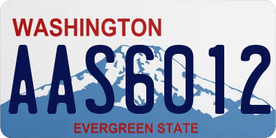 WA license plate AAS6012