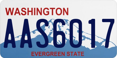 WA license plate AAS6017