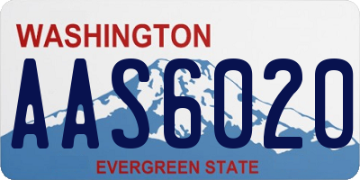 WA license plate AAS6020