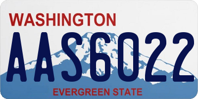 WA license plate AAS6022