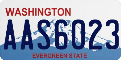 WA license plate AAS6023