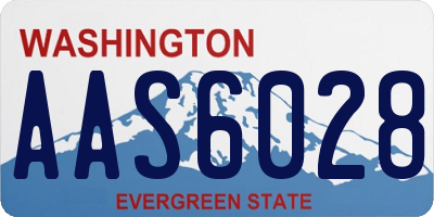 WA license plate AAS6028